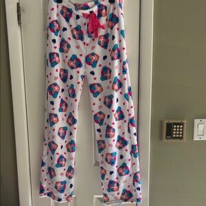 SESAME STREET HEART COOKIE MONSTER PLUSH  PAJAMA PANTS SIZE  XL NWOT